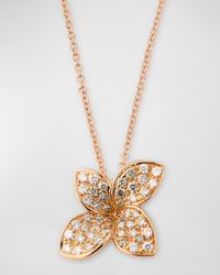 Giardini Segreti Petite Pendant Necklace with Diamonds in 18K Rose Gold