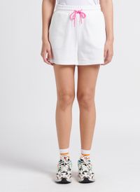 Pieces - Short court taille haute en coton mélangé - Taille L - Blanc