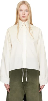 MM6 Maison Margiela Off-White Light Cotton Poplin Long-Sleeved Shirt