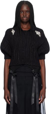 Simone Rocha Black Embellished Cardigan