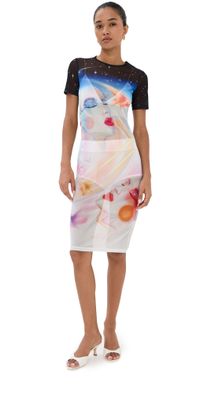 Casablanca Women's Printed Mesh Dress Galactic Connection XS