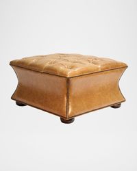 Cleo Tufted Leather Ottoman