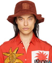 JACQUEMUS Orange Le Raphia 'Le Bob Banho' Hat