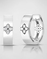 18k Yellow Gold Diamond Verona Earrings, 15mm