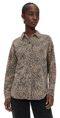 Z Supply All Day Leopard Jacket Desert Tan XS