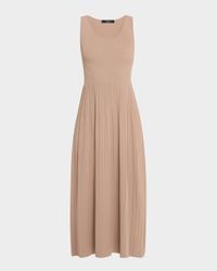 Markus Sleeveless Pleated Knit Midi Dress
