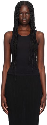 ÉTERNE Black Fitted Tank Top