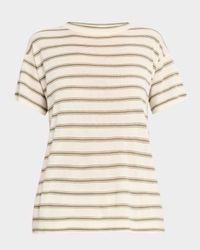 Metallic Striped Short-Sleeve T-Shirt
