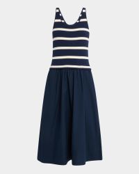 Amber Stripe Drop-Waist Midi Dress