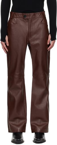 Ernest W. Baker Burgundy Flare Leather Pants