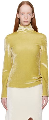 Jil Sander Yellow Zip Turtleneck