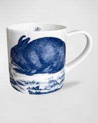 Bunnies Blue Mugs, Set of 4