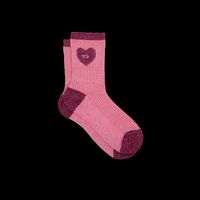 Billybelt - Chaussettes en coton peigné coeur - Taille 37/40 - Rose