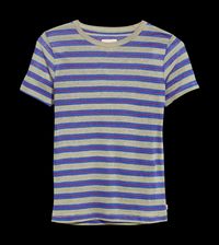 Bellerose - Tee-shirt col rond rayé en lin - Taille 12A - Bleu
