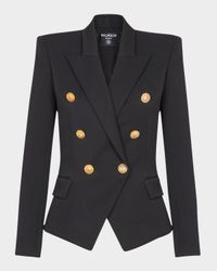 6-Button Fitted Wool Jacket