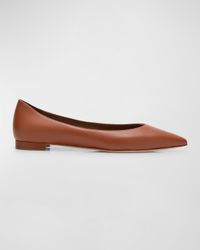 Gala Lambskin Point-Toe Ballerina Flats