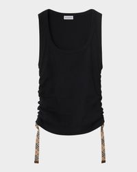 Ruched Sides Rib Tank Top