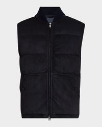 Men's Quilted Suede Full-Zip Vest