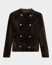 Reversible Sheep Shearling Double-Breasted Jacket