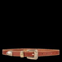 Pieces - Ceinture à clous en cuir - Taille 95 - Marron