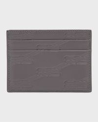 Men's Monogram Embossed Leather Card Case