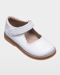 Girl's Scalloped Leather Mary Jane, Toddler/Kids