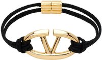 Valentino Garavani Bracelet noir et doré à logo en V