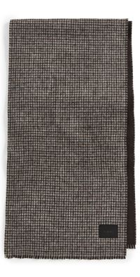 Vince Double Face Houndstooth Scarf Brown One Size
