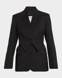 After Five Collarless Wool Suiting Blazer