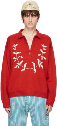 Bode Red Floret Polo