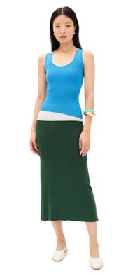 STAUD Hermosa Dress Jungle/Sky/Ivory XL