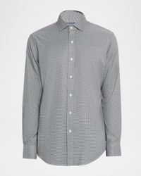 Men's Classic Fit Micro-Houndstooth Twill Button-Down Shirt