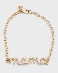 14k Gold Diamond Pave Mama Bracelet