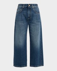 Authentic Denim Wide-Leg Ankle Jeans
