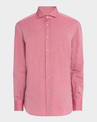 Men's Cotton Slim-Fit Button-Down Shirt