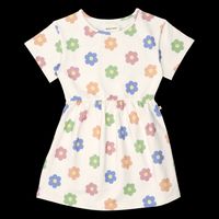 The New Society - Robe courte col rond imprimée en coton stretch - Taille 8A - Blanc