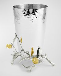 Pomegranate Silver & Gold Vase with 24K Goldplate