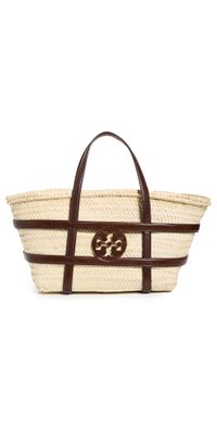 Tory Burch Ella Straw Basket Bag Classic Cuoio One Size
