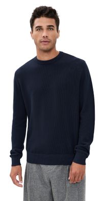 Onia Pique Crewneck Sweater Midnight XXL