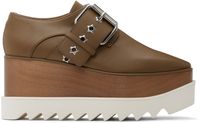 Stella McCartney Brown Elyse Star-Studded Buckle Platform Derbys