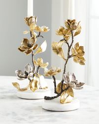 Vintage Bloom 12" Candleholders, Set of 2