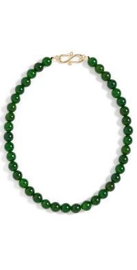 LIÉ STUDIO The Mary Necklace Green Agate One Size