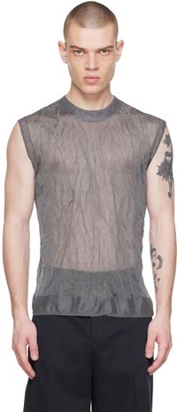 Filippa K Gray Crinkled Tank Top