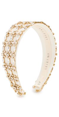 LELET NY Avril Crystal Wide Headband Ivory Crystal One Size