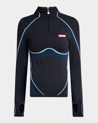 Seamless Quarter-Zip Hooded Shirt