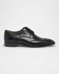 Men's Grave Patterned Leather Derby Shoes