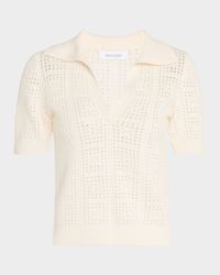 Cashmere Open-Stitch Polo