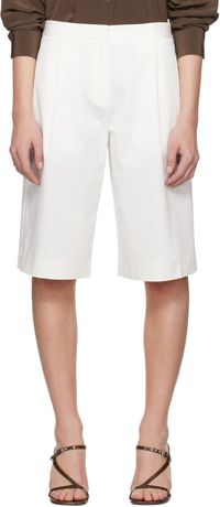 Matteau White Long Chino Shorts