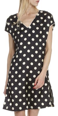 Momoni - Robe en soie à pois - Taille XL - Noir