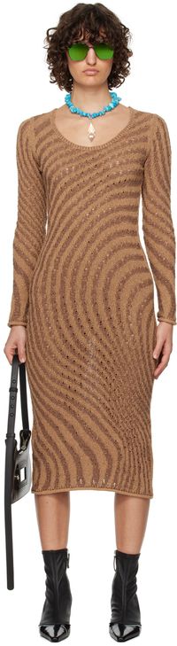 Acne Studios Robe midi brune exclusive à SSENSE